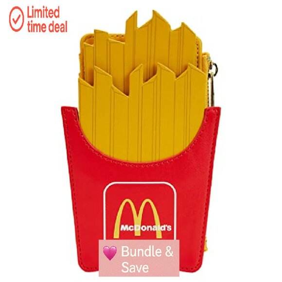 French Fries Cardholder - 4 Slots, Zipper Pocket, Vegan Leather - Picture 2 of 6